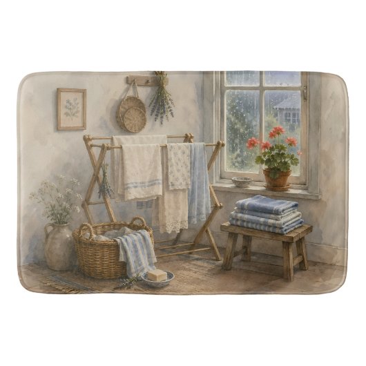 Regendag Cottage Waskamer Badmat (Voorkant)