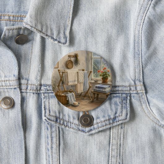 Regendag Cottage Waskamer Ronde Button 7,6 Cm (In situ)
