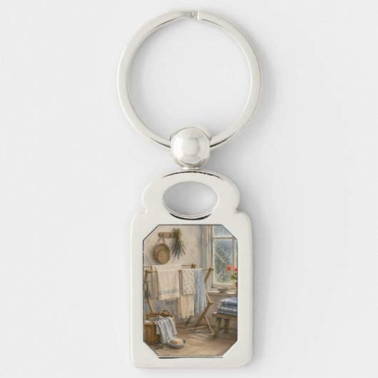 Regendag Cottage Waskamer Sleutelhanger (Voorkant)