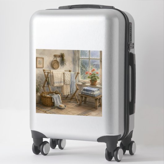 Regendag Cottage Waskamer Sticker (Koffer)