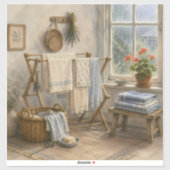 Regendag Cottage Waskamer Sticker (Vel)