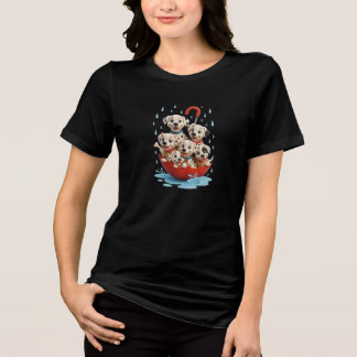 Regendag Dalmatiër Boot Tri-Blend Shirt
