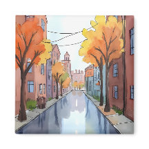 Regendag in Boston | Waterverf MA Reizen