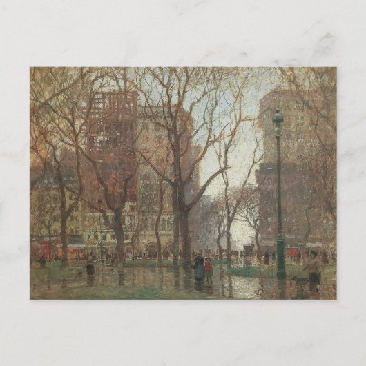Regendag, Madison Square, New York, Paul Cornoyer Briefkaart (Voorkant)