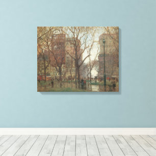 Regendag, Madison Square, New York, Paul Cornoyer Canvas Afdruk