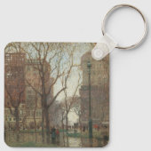 Regendag, Madison Square, New York, Paul Cornoyer Sleutelhanger (Achterkant)