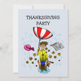 Regendag op een Thanksgiving Uitnodiging