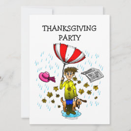 Regendag op een Thanksgiving Uitnodiging