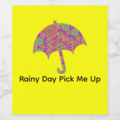 Regendag Opkikker Paraplu Design Wijn Etiket (Enkel label)