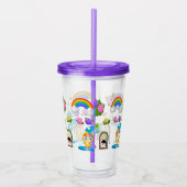 regendagen, bloemen en regenbogen acryl drinkbeker (Rechts)