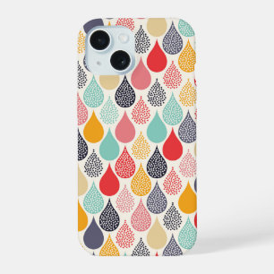 Regendroppel Pop Art Stippenpatroon iPhone 15 Case