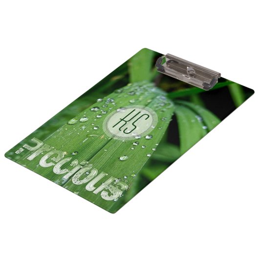 Regendroppen Groene Gras Zakelijke Klembord (Gekanteld)