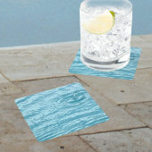 Regendruppel op Rippling Pool Water Aqua Blue Kartonnen Onderzetters