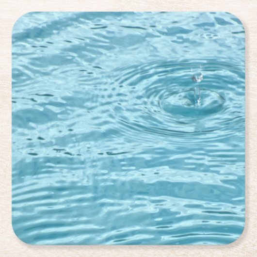 Regendruppel op Rippling Pool Water Aqua Blue Kartonnen Onderzetters (Voorkant)