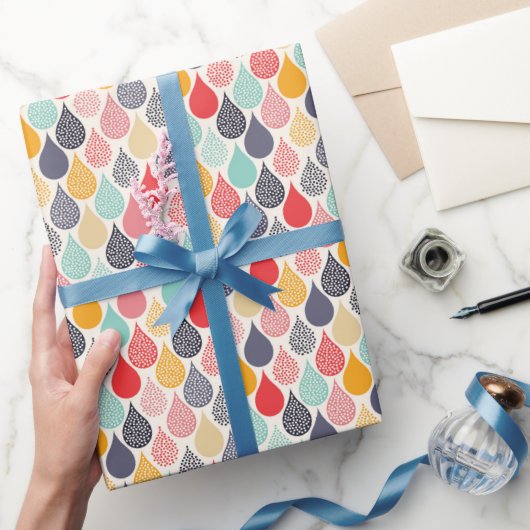 Regendruppel Pop Art Dot Pattern Cadeaupapier (Geschenken)