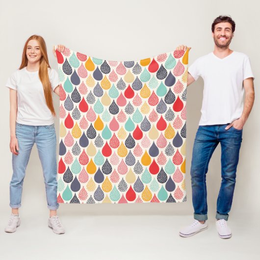 Regendruppel Pop Art Dot Pattern Fleece Deken (In situ)