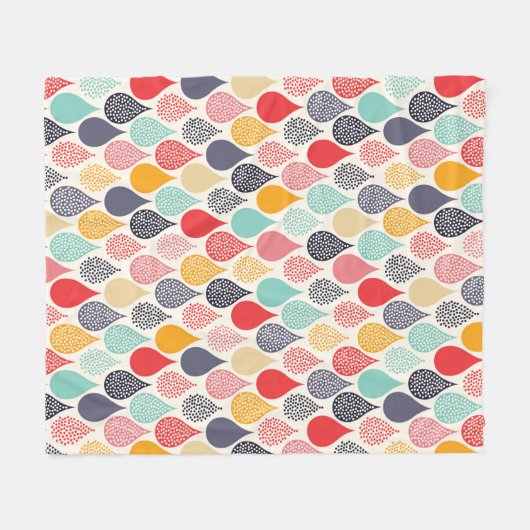 Regendruppel Pop Art Dot Pattern Fleece Deken (Voorkant (Horizontaal))