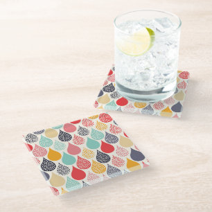 Regendruppel Pop Art Dot Pattern Glazen Onderzetter