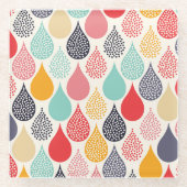 Regendruppel Pop Art Dot Pattern Glazen Onderzetter (Voorkant)