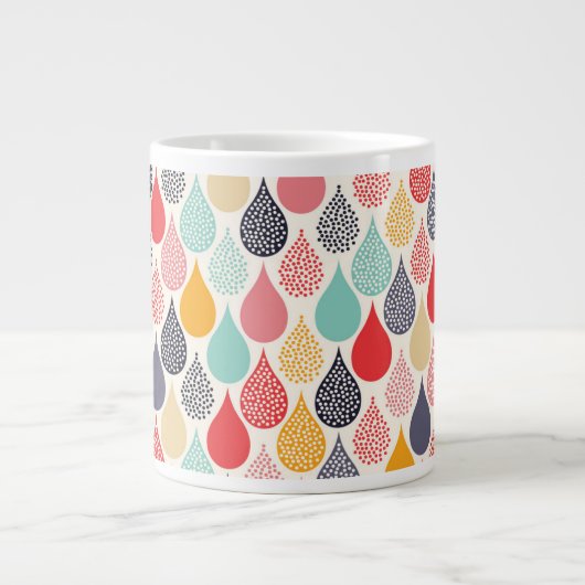 Regendruppel Pop Art Dot Pattern Grote Koffiekop (Voorkant)
