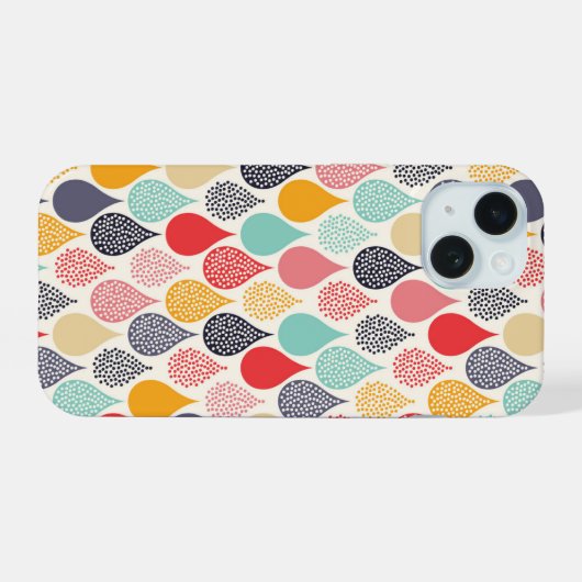 Regendruppel Pop Art Dot Pattern iPhone 15 Case (Achterkant horizontaal)