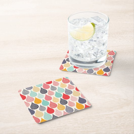 Regendruppel Pop Art Dot Pattern Kartonnen Onderzetters (Insitu)