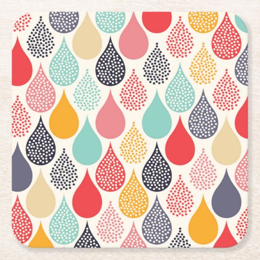 Regendruppel Pop Art Dot Pattern Kartonnen Onderzetters (Voorkant)