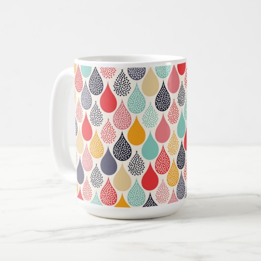Regendruppel Pop Art Dot Pattern Koffiemok (Voorkant links)