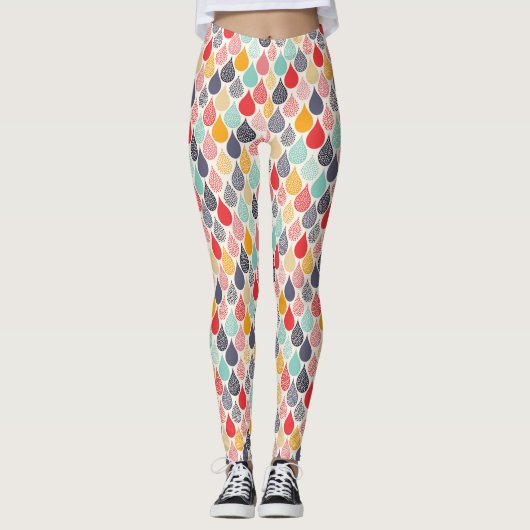 Regendruppel Pop Art Dot Pattern Leggings (Voorkant)