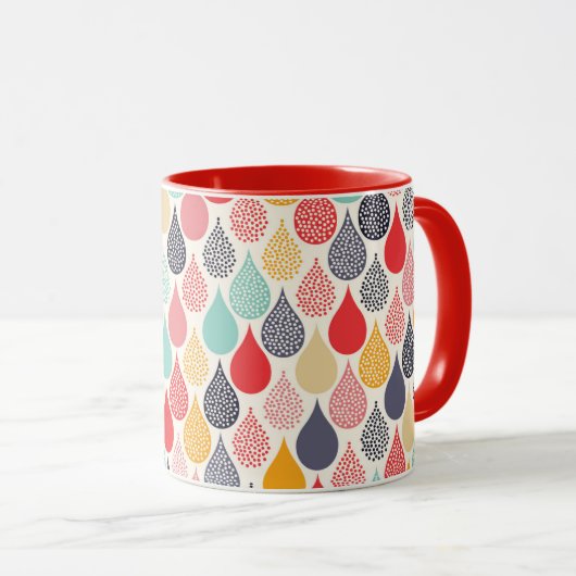 Regendruppel Pop Art Dot Pattern Mok (Voorkant rechts)