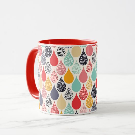 Regendruppel Pop Art Dot Pattern Mok (Voorkant links)