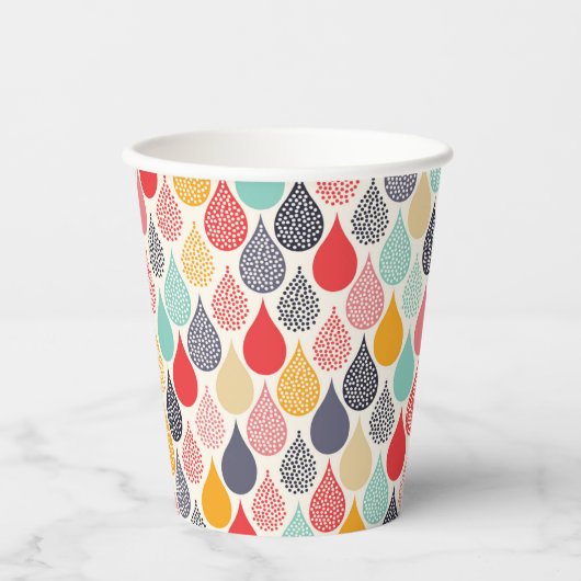 Regendruppel Pop Art Dot Pattern Papieren Bekers (Voorkant)