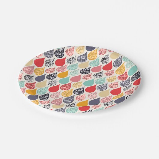Regendruppel Pop Art Dot Pattern Papieren Bordje (Gekanteld)