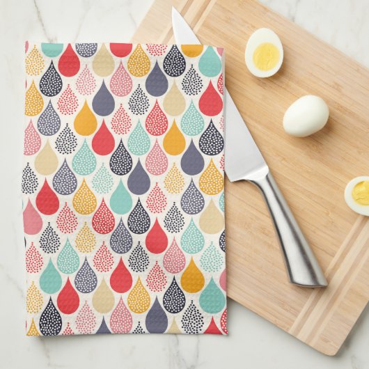 Regendruppel Pop Art Dot Pattern Theedoek (Quarter Fold)