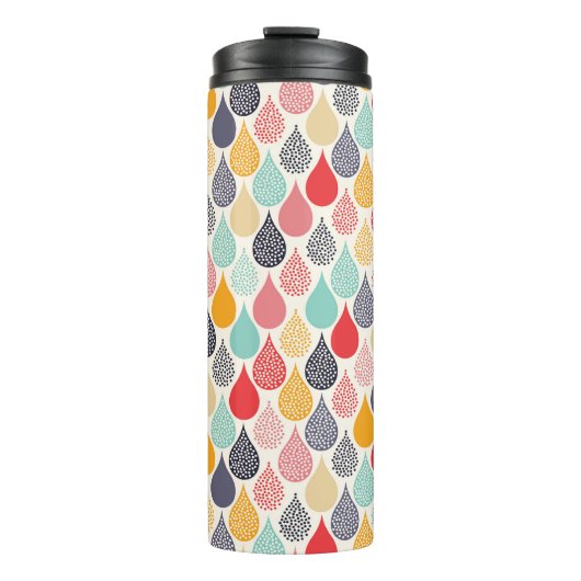 Regendruppel Pop Art Dot Pattern Thermosbeker (Voorkant)