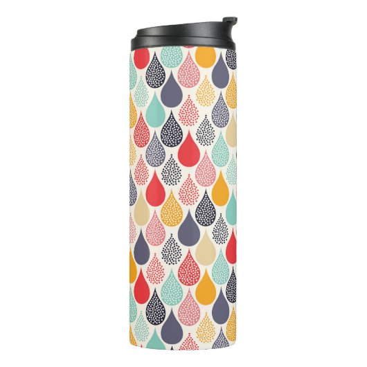 Regendruppel Pop Art Dot Pattern Thermosbeker (Gedraaid links)