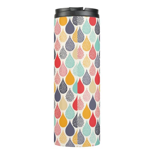Regendruppel Pop Art Dot Pattern Thermosbeker (Achterkant)