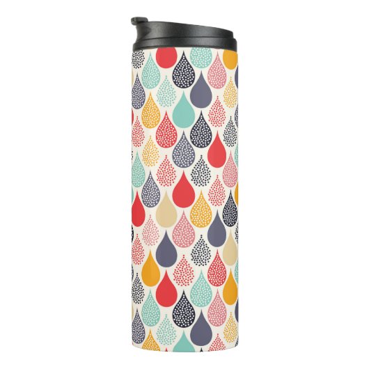 Regendruppel Pop Art Dot Pattern Thermosbeker (Geroteerd rechts)