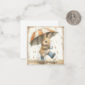 Regendruppelritmes & Gelukkige Dieren: Konijn Notitiekaartje (Voorkant / Achterkant in situ)