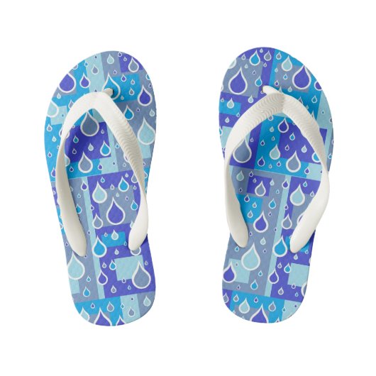 Regendruppels april buien multi blauwe ontwerp kinder teenslippers (Voetbed)