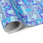 Regendruppels April Showin Multi Blue Design Cadeaupapier (Rol Hoek)