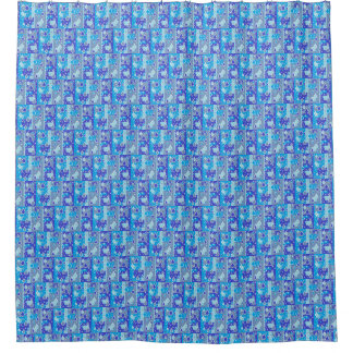 Regendruppels April Showin Multi Blue Design Douchegordijn