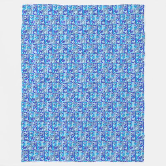 Regendruppels April Showin Multi Blue Design Fleece Deken (Voorkant)