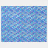 Regendruppels April Showin Multi Blue Design Fleece Deken (Voorkant (Horizontaal))