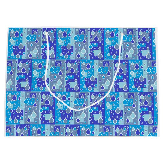 Regendruppels April Showin Multi Blue Design Groot Cadeauzakje (Voorkant)