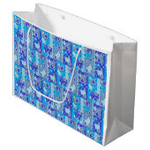 Regendruppels April Showin Multi Blue Design Groot Cadeauzakje (Voorkant Gekanteld)