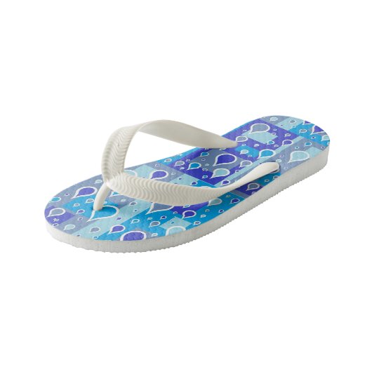Regendruppels April Showin Multi Blue Design Kinder Teenslippers (Schuin)