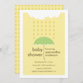 Regendruppels Baby shower Uitnodiging - Genderneut (Voorkant / Achterkant)