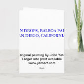 REGENDRUPPELS, BALBOA PARK, SAN DIEGO CALIFORNIË FEESTDAGEN KAART (Achterkant)