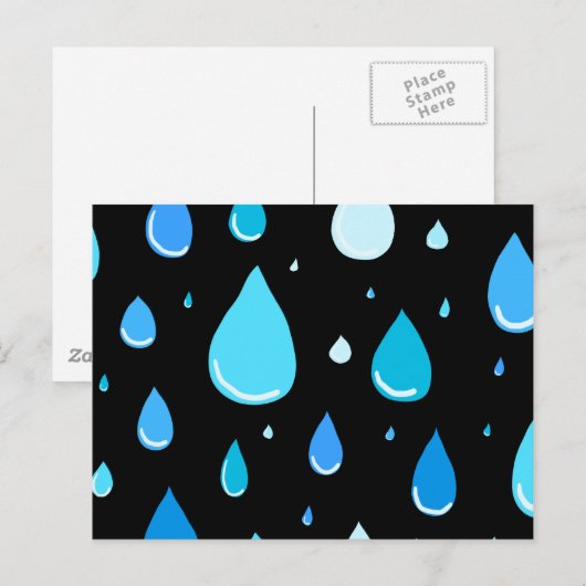 Regendruppels Briefkaart (Voorkant / Achterkant)